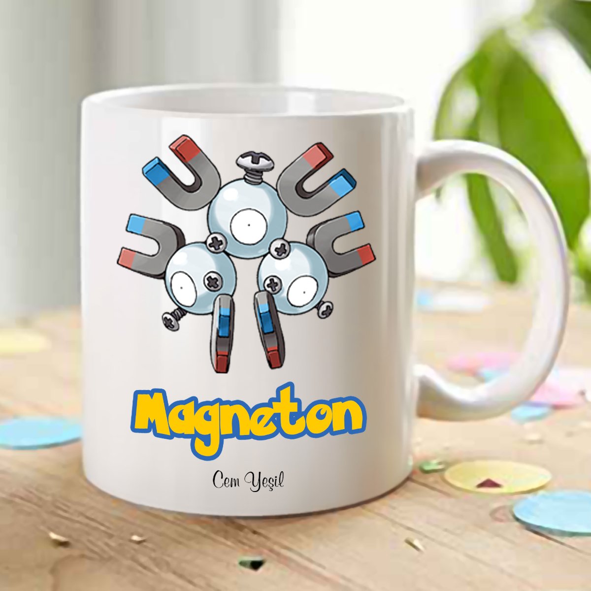 Kişiye Özel Pokemon Magneton Beyaz Kupa Bardak