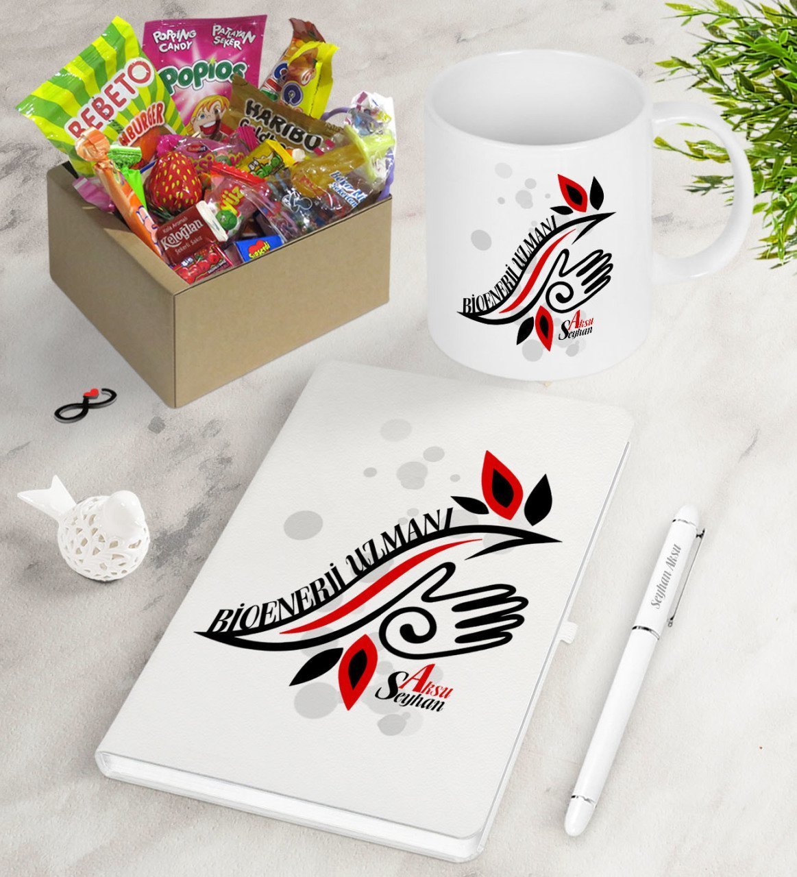 Kişiye Özel Bioenerji Uzmanı Nostaljik Lezzetler Defter Kalem Kupa Hediye Seti