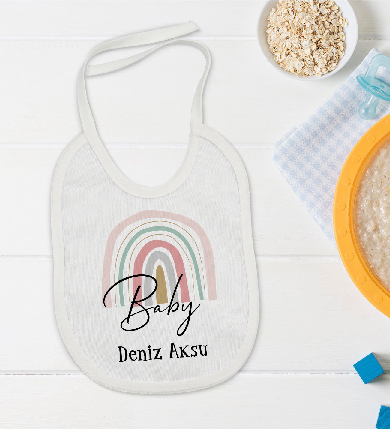 BK Kids Kişiye Özel Baby Tasarımlı Bebek Mama Önlüğü - Model 1