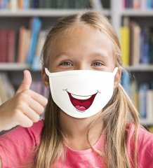 20 Adet Yıkanabilir Beyaz Çocuk Maske-5