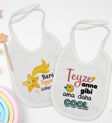 BK Kids Teyze Tasarımlı 2’li Beyaz Mama Önlüğü-1