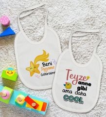 BK Kids Teyze Tasarımlı 2’li Beyaz Mama Önlüğü-1