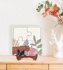 BK Gift Kaplan Tasarımlı Ahşap Standlı Puzzle Çerçeve-1