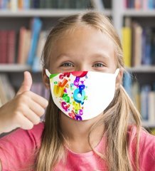 20 Adet Yıkanabilir Beyaz Çocuk Maske-3