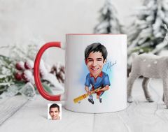 Bk Gift Kişiye Özel Cricket Karikatürlü Kırmızı Kupa Bardak-1, Sevgiliye Hediye, Arkadaşa Hediye