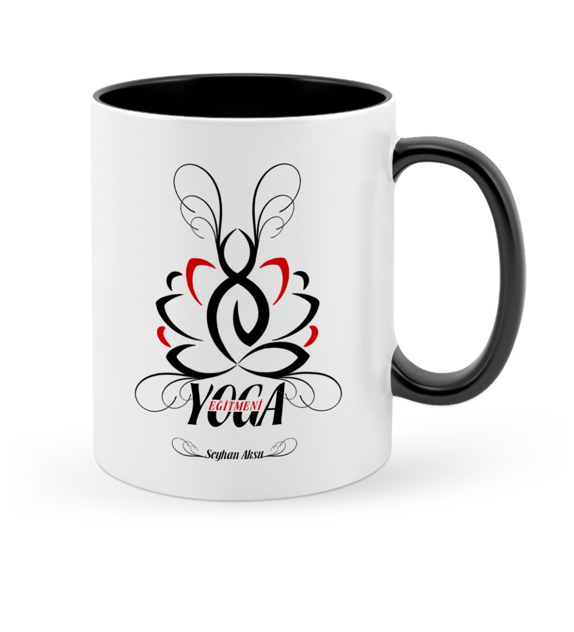 Kişiye Özel Yoga Eğitmeni Siyah Kupa Bardak - 1