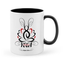Kişiye Özel Yoga Eğitmeni Siyah Kupa Bardak - 1