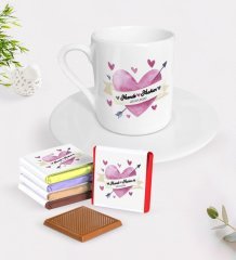 Kişiye Özel Sevgililer Günü Türk Kahvesi Fincanı ve Madlen Çikolata Seti-21