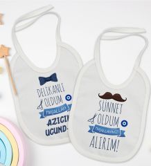 BK Kids Sünnet Tasarımlı 2’li Beyaz Mama Önlüğü-3
