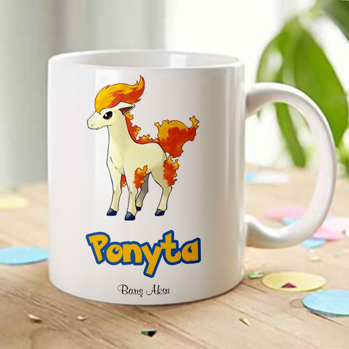Kişiye Özel Pokemon Ponyta Beyaz Kupa Bardak