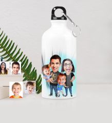 Kişiye Özel Aile Karikatürlü Metal Suluk (500 ml.) 3
