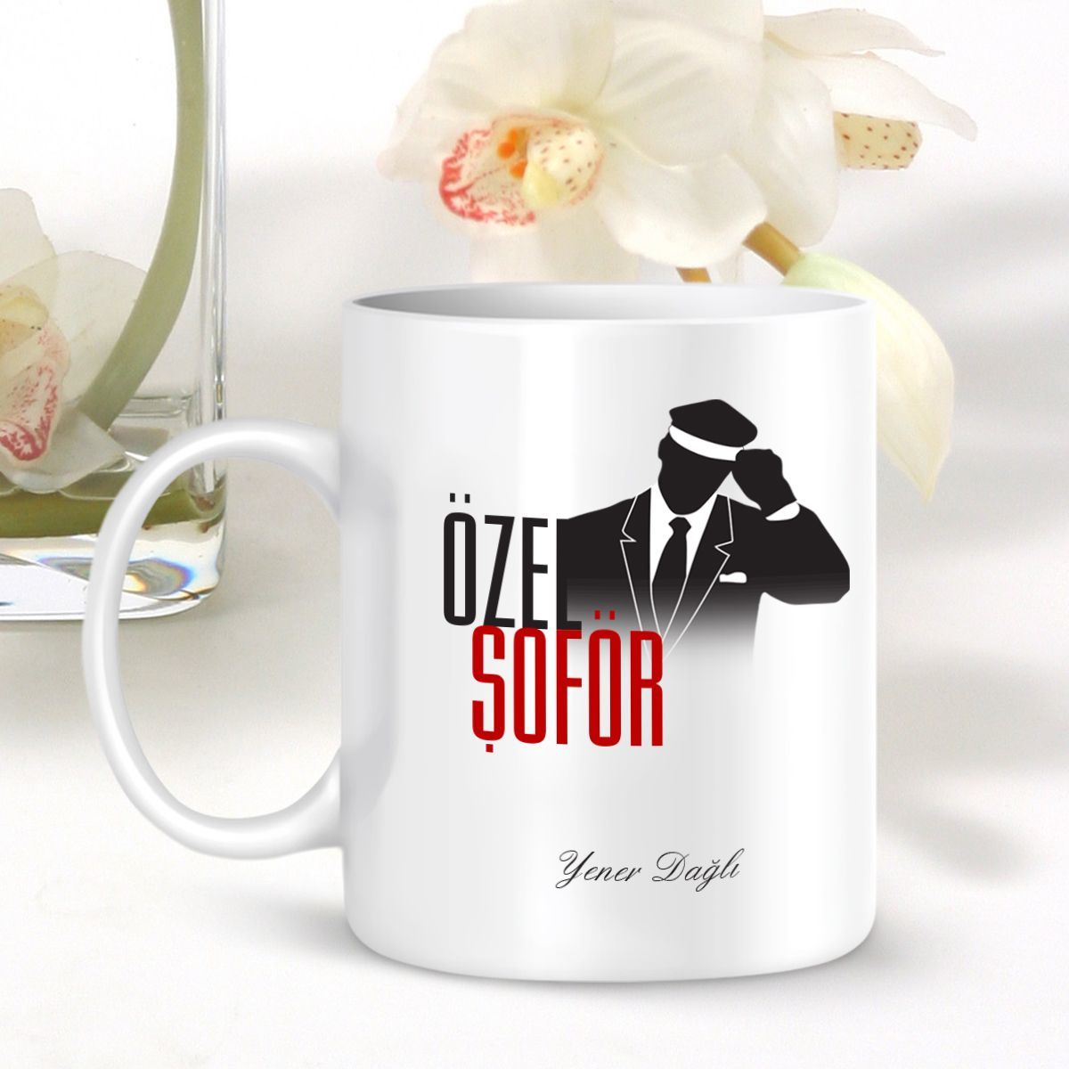 Kişiye Özel Mesleki Özel Şoför Beyaz Kupa Bardak - 001