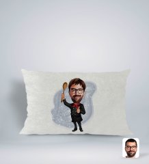 Kişiye Özel Erkek Master Chef Karikatürlü Dikdörtgen Araç Koltuk Yastığı-1