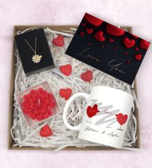 BK Gift Sevgiliye Özel Hediye Seti-8-6, Yıl Dönümü Hediyesi, İsimli Kupa, Sevgiliye Hediye, Sevgililer Günü Hediyesi