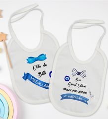 BK Kids Sünnet Tasarımlı 2’li Beyaz Mama Önlüğü-1