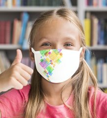 10 Adet Yıkanabilir Beyaz Çocuk Maske-15