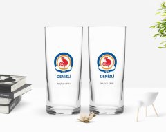 Kişiye Özel Renkli Baskılı Denizli Tasarımlı Turistik İkili Rakı Bardağı Seti-1