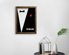 BK Home İsme Özel Godfather Baba Tasarımlı Doğal Masif Ahşap Çerçeveli Tablo 45x65cm-12