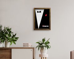 BK Home İsme Özel Godfather Baba Tasarımlı Doğal Masif Ahşap Çerçeveli Tablo 45x65cm-12