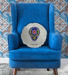Kişiye Özel İsimli Polis Tasarımlı Dekoratif Kırlent Yastık-2