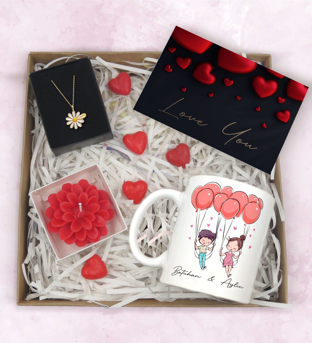 BK Gift Sevgiliye Özel Hediye Seti-8-5, Yıl Dönümü Hediyesi, İsimli Kupa, Sevgiliye Hediye, Sevgililer Günü Hediyesi