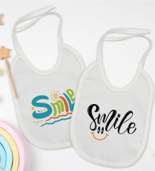 BK Kids Smile Tasarımlı 2’li Beyaz Mama Önlüğü-1