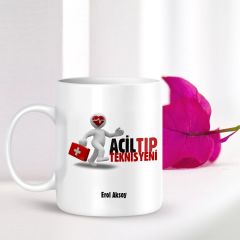 Kişiye Özel Mesleki Acil Tıp Teknisyeni Beyaz Kupa Bardak - 001