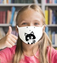10 Adet Yıkanabilir Beyaz Çocuk Maske-13