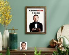 Kişiye Özel Godfather Baba Karikatürlü Doğal Masif Ahşap Çerçeveli Tablo 45x65cm-9