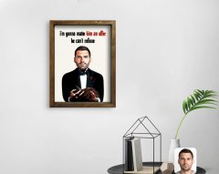 Kişiye Özel Godfather Baba Karikatürlü Doğal Masif Ahşap Çerçeveli Tablo 45x65cm-9