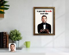 Kişiye Özel Godfather Baba Karikatürlü Doğal Masif Ahşap Çerçeveli Tablo 45x65cm-9