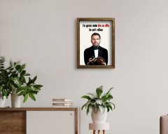 Kişiye Özel Godfather Baba Karikatürlü Doğal Masif Ahşap Çerçeveli Tablo 45x65cm-9