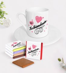 Kişiye Özel Sevgililer Günü Türk Kahvesi Fincanı ve Madlen Çikolata Seti-16