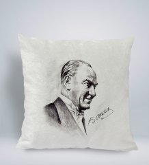 BK Gift Atatürk Temalı Kare Araç Koltuk Yastığı-10