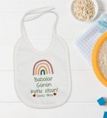 BK Kids Kişiye Özel Babalar Günü Tasarımlı Bebek Mama Önlüğü - Model 2