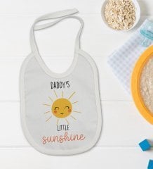 BK Kids Daddy's Little Sunshine Tasarımlı Bebek Body Zıbın ve Mama Önlüğü Hediye Seti - Model 1