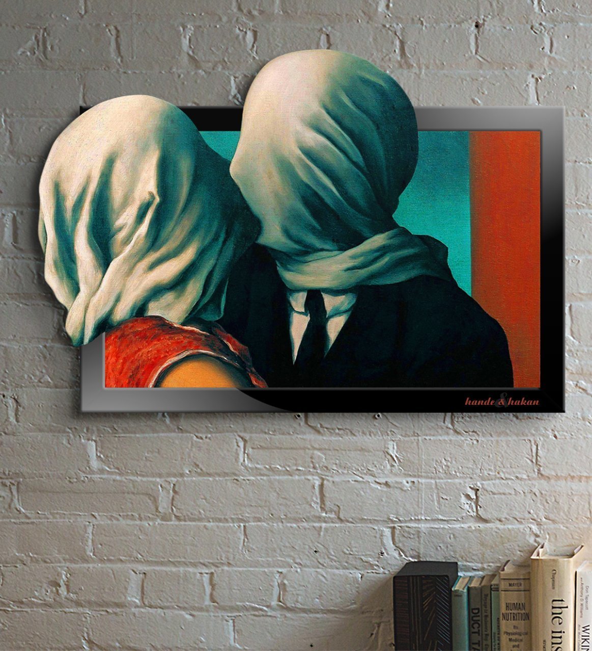 Kişiye Özel 3D Ahşap Tablo (Les Amants) 50x30 cm.