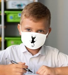 10 Adet Yıkanabilir Beyaz Çocuk Maske-12