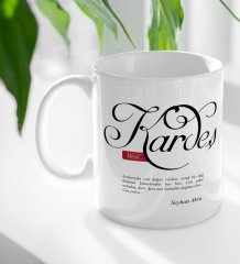 Kişiye Özel Mânâ Kardeş Beyaz Kupa Bardak