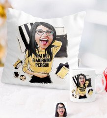 Kişiye Özel Karikatürlü Moda İkonu Yastık Kupa Seti 6