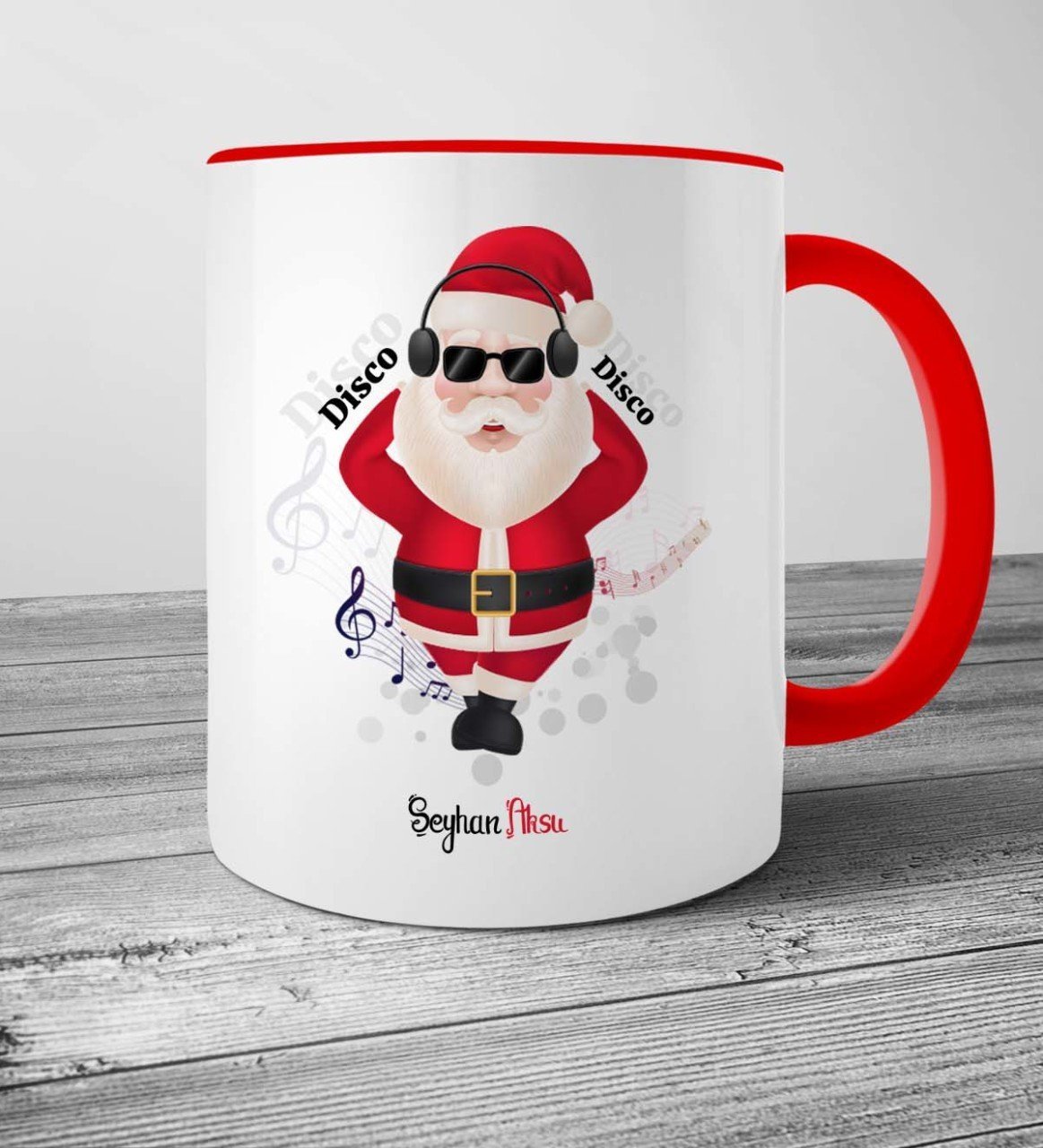 Kişiye Özel Noel Baba Kırmızı Kupa Bardak - 1