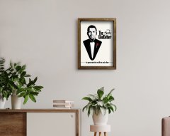 Kişiye Özel Godfather Baba Tasarımlı Doğal Masif Ahşap Çerçeveli Tablo 45x65cm-8