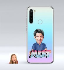 Kişiye Özel Erkek İsimli Karikatürlü Xiaomi Redmi Note 8 İnce Şeffaf Silikon Telefon Kapağı-1