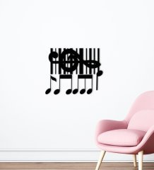 BK Home Müzik Notaları Tasarımlı Ahşap Duvar Süsü-8