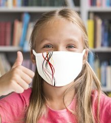 10 Adet Yıkanabilir Beyaz Çocuk Maske-11