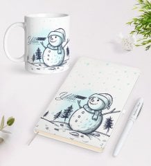 Kişiye Özel Yılbaşı Mutlu Yıllar Beyaz Defter Kalem ve Kupa Seti-18