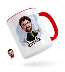 Kişiye Özel Erkek Avukat Karikatürlü Kırmızı Kupa Bardak-3