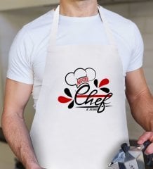 Kişiye Özel Master Chef Erkek Beyaz Mutfak Önlüğü - 4