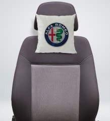 BK Gift Alfa Romeo Tasarımlı Kare Araç Koltuk Yastığı-1