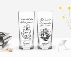 Kişiye Özel Renkli Baskılı Demir Almak Günü Tasarımlı İkili Rakı Bardağı Seti-1